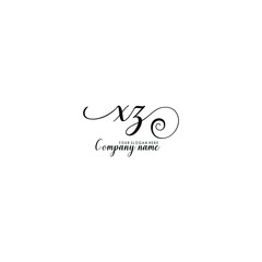XZ Initial handwriting logo template vector