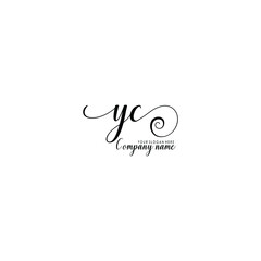 YC Initial handwriting logo template vector