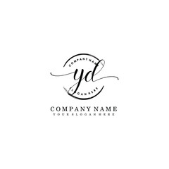 YD Initial handwriting logo template vector