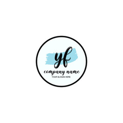 YF Initial handwriting logo template vector