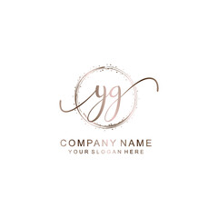 YG Initial handwriting logo template vector