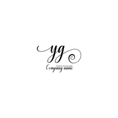 YG Initial handwriting logo template vector