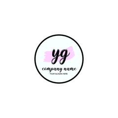 YG Initial handwriting logo template vector