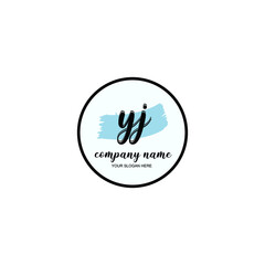 YJ Initial handwriting logo template vector