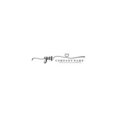 YM Initial handwriting logo template vector