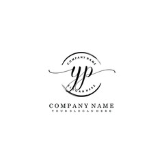 YP Initial handwriting logo template vector