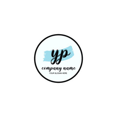 YP Initial handwriting logo template vector