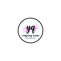 YQ Initial handwriting logo template vector