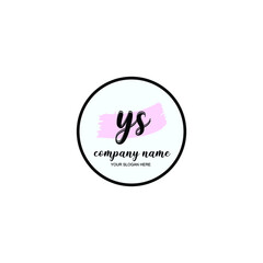 YS nitial handwriting logo template vector
