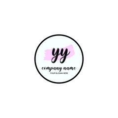 YY nitial handwriting logo template vector
