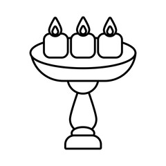 diwali candles in table line style icon