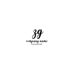 ZG Initial handwriting logo template vector
