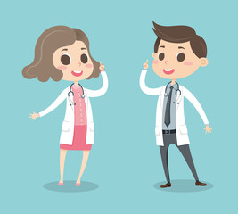 Young professional doctors.