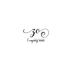 ZO Initial handwriting logo template vector
