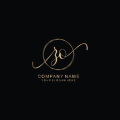 ZO Initial handwriting logo template vector
