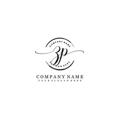 ZP Initial handwriting logo template vector
