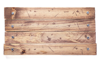 aged wooden board isolated on white background