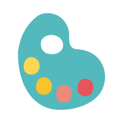 Fototapeta premium paint palette tool flat style icon