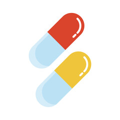 medicine capsules drugs flat style icon