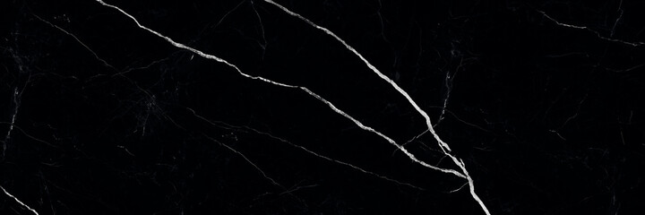 black marble texture background, black marble background with white veins - obrazy, fototapety, plakaty
