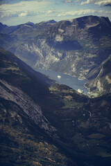 Fjord Geiranger from Dalsnibba viewpoint, Norway