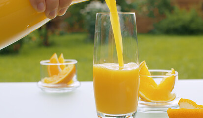 Orange juice in the glass