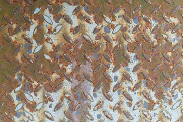 Old Weathered Rusty Patterned Metal Plate