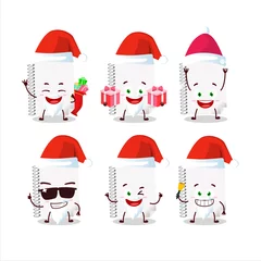 Fotobehang Santa Claus emoticons with spiral blank white notebooks cartoon character © kongvector