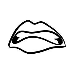 sexi mouth and teeth pop art line style icon