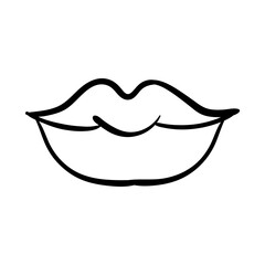 sexi mouth pop art line style icon