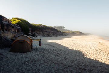 camping in the beach