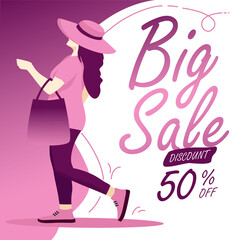 womens day big sale with smooth illustration