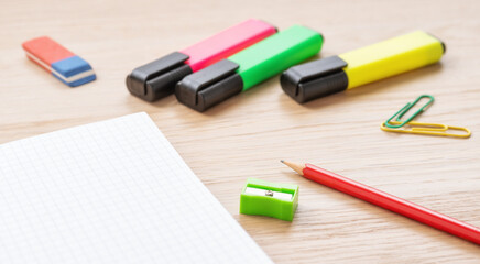 Office supplies on a desk