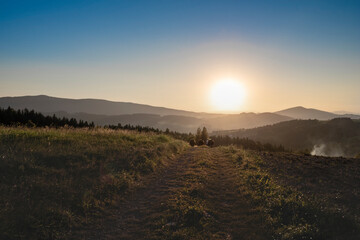 sunrise in the mountains