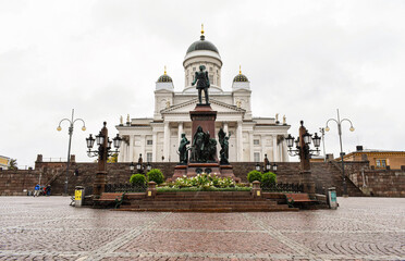 Cathedral of Helsinki and square Senaatintori in Finland
