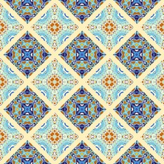 Abstract ornamental decorative pattern of squares. Mosaic art ornamental texture.