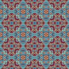 Seamless ornamental decorative pattern. Mosaic art texture.