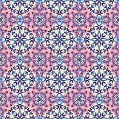 Seamless ornamental decorative pattern. Mosaic art texture.