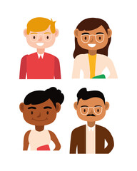 interracial teachers team workers characters