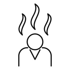 Man stressed icon. Outline man stressed vector icon for web design isolated on white background