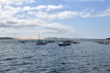 Blick von Cap Ferret auf die Dune du PIlat