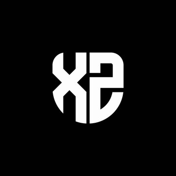 xz logo monogram with circular shape shield design template