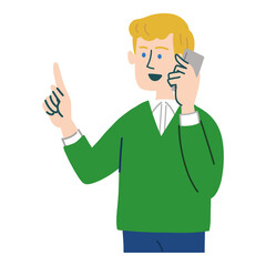 男性　外国人　ブロンド　携帯電話　スマホ　提案
