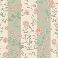 Obraz premium Rosetree seamless pattern vector image