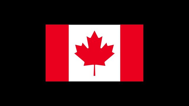 Canada Flag with dynamic Animated Motion Video. Isolated Transparent background