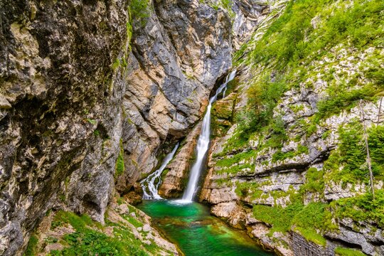 Slap Savica Waterfall in Slovanie.