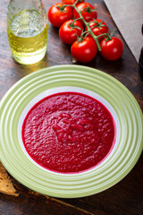 gazpacho soup on the table