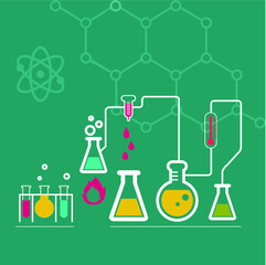 Science and chemistry icons vector illustration
