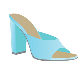 Blue woman sandal. vector illustration
