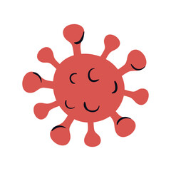 corona virus red particle isolated icon